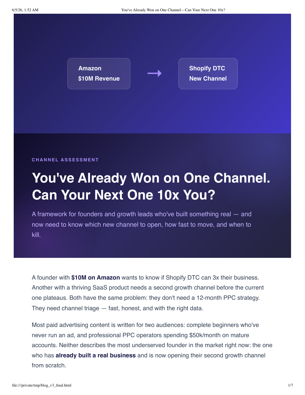 You've Already Won on One Channel. Can Your Next One 10x?
